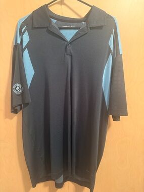 Nike Black Polo Shirt with Light Blue Accents